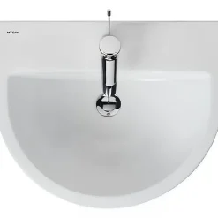 Sanindusa Lavabo mural céramique traditionnelle UrbY 54x46 blanc (robinet et vidage non inclus)