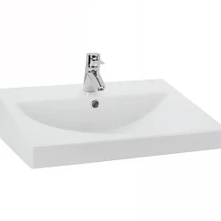 Sanindusa Lavabo mural céramique traditionnelle UrbY 65x47 blanc (robinet et vidage non inclus)