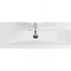 Sanindusa Lavabo mural céramique traditionnelle Look 83x46 blanc (robinet et vidage non inclus)* Lavabo