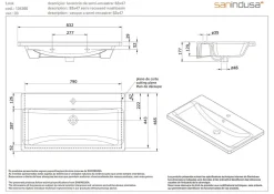 Sanindusa Lavabo mural céramique traditionnelle Look 83x46 blanc (robinet et vidage non inclus)* Lavabo