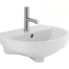 Sanindusa Lavabo mural céramique traditionnelle 46x37cm Easy blanc (robinet et vidage non inclus)* Lavabo