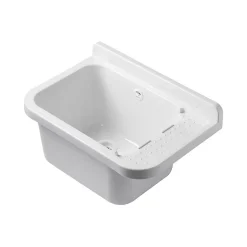 Intec Lavabo Mural en Résine Blanc 50 x 32 cm Vasque Suspendue Anti-chocs - Evier Lave-Mains Salle de Bain WC Garage Buanderie