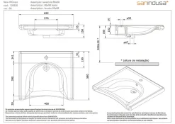 Sanindusa Lavabo mural PMR extra plat galbé normes handicapé porcelaine vitrifiée NewWCCare blanc 65x58 avec trop plein