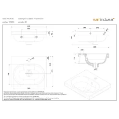 Sanindusa Lavabo mural pour enfant céramique traditionnelle WCkids sanitaires pour enfant 43 avec trous pour accessoire blanc* Lavabo
