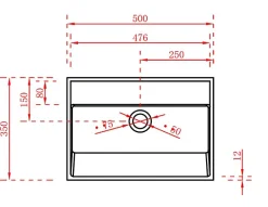 Bernstein Lavabo mural suspendu design 50x35x40cm en fonte minérale - TW18
