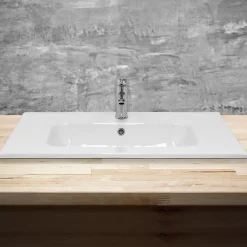 Ml-Design Lavabo éncastre en céramique blanc vasque a poser rectangulaire 810x165x640 mm