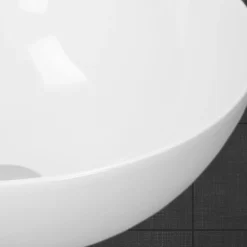 ECD Germany Lavabo ovale en ceramique vasque a poser lave-mains salle de bain 410x330x142mm
