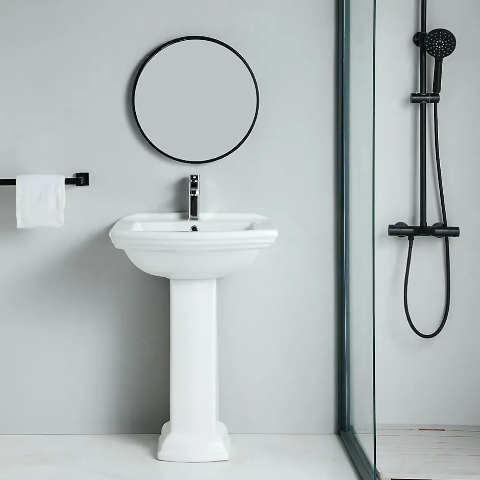 Rogier & Mothes Lavabo retro sur colonne MADRY 60 cm en ceramique