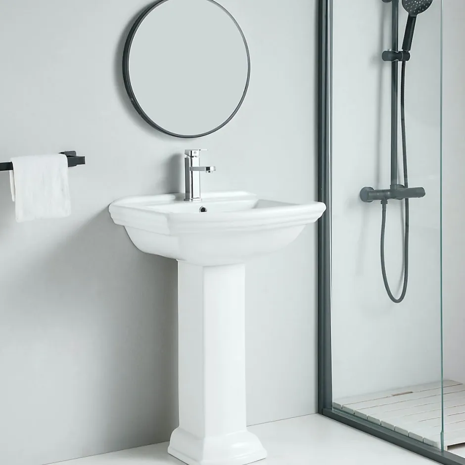 Rogier & Mothes Lavabo retro sur colonne MADRY 60 cm en ceramique