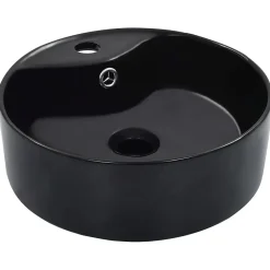 Home Maison Lavabo rond avec trop-plein (36x13 cm - Noir)