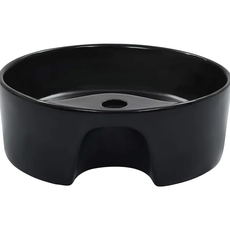 Home Maison Lavabo rond avec trop-plein (36x13 cm - Noir)