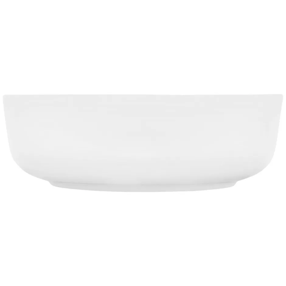 ECD Germany Lavabo salle de bain céramique blanc avec garniture de vidange 400x400x135 mm