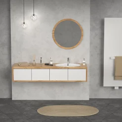 Ml-Design Lavabo salle de bain encastrable ovale évier en céramique blanc 570x195x485 mm