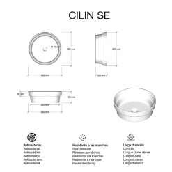 Poalgi Lavabo semi-encastré CILIN SE céramique 36x12x36 cm blanc* Vasque À Encastrer