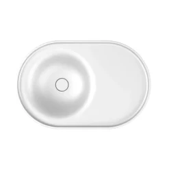 Poalgi Lavabo semi-encastré résine Wraitom 64x14,5x42 cm blanc série DAL* Vasque À Encastrer