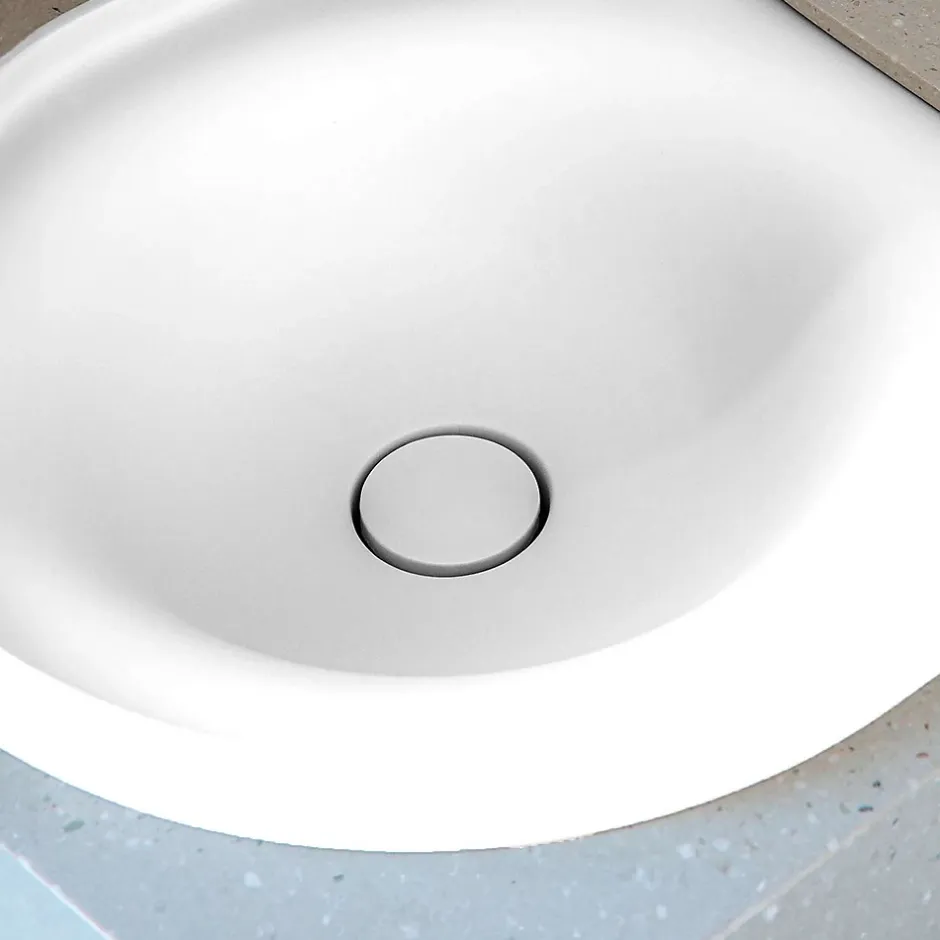 Poalgi Lavabo semi-encastré résine Wraitom 64x14,5x42 cm blanc série DAL* Vasque À Encastrer