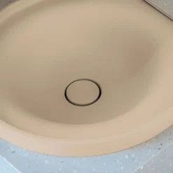 Poalgi Lavabo semi-encastré résine Wraitom 64x14,5x42 cm beige albero série DAL* Vasque À Encastrer