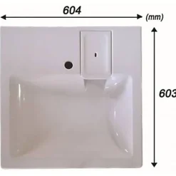 Plusdeplace Lavabo spécial Machine À Laver Gpm2 - Siphon déporté dans le coin - 47cm de profondeur libéré sous la vasque - Pour machine à lave* Lavabo