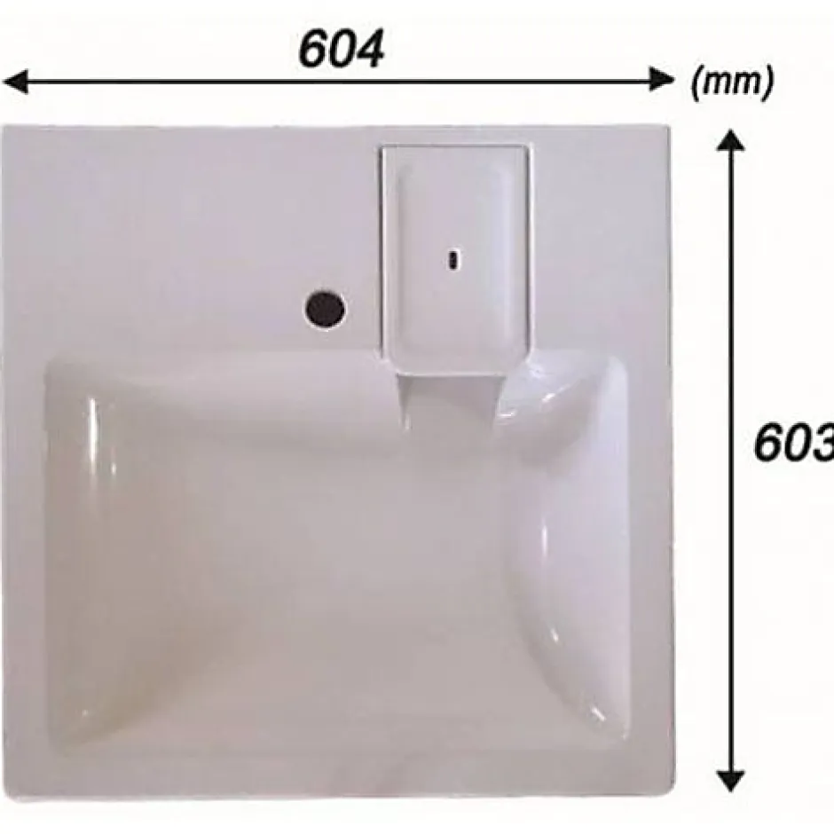 Plusdeplace Lavabo spécial Machine À Laver Gpm2 - Siphon déporté dans le coin - 47cm de profondeur libéré sous la vasque - Pour machine à lave* Lavabo