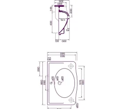 Sarreguemines Lavabo sur colonnettes Louxor blanc* Lavabo