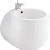 Sanindusa Lavabo suspendu cylindrique contemporain céramique traditionnelle WCA blanc (robinet non inclus)* Lavabo
