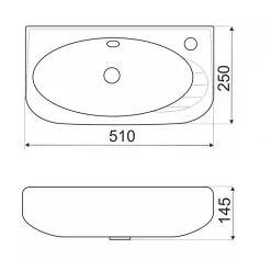 Kerra Lavabo suspendu ELFY 51 cm en ceramique