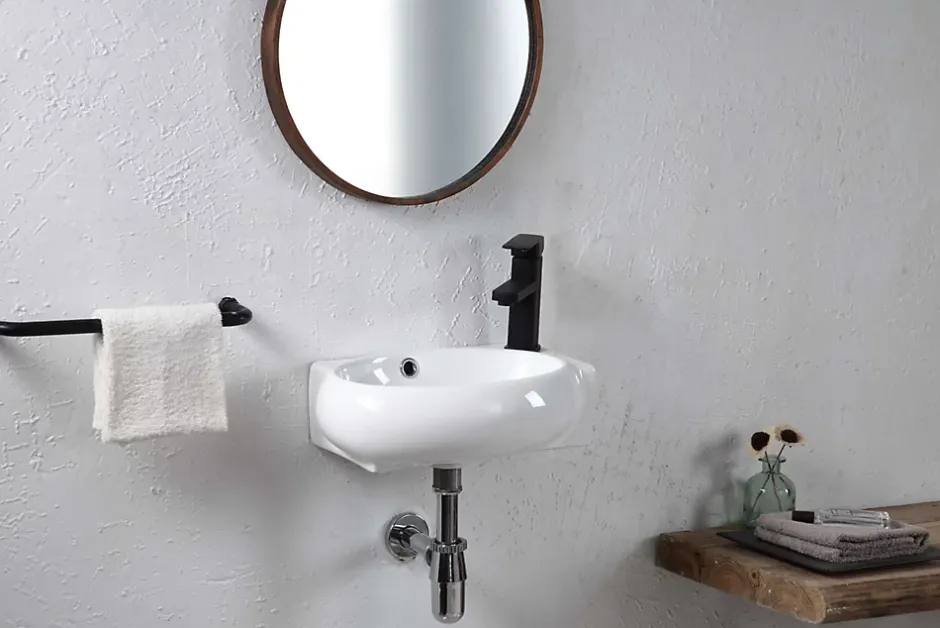 Poalgi Lavabo suspendu OVAL-W céramique 43x12x28 cm blanc