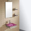 Wikao Lavabo suspendu verre rose et chrome Bubble - Rose* Lavabo