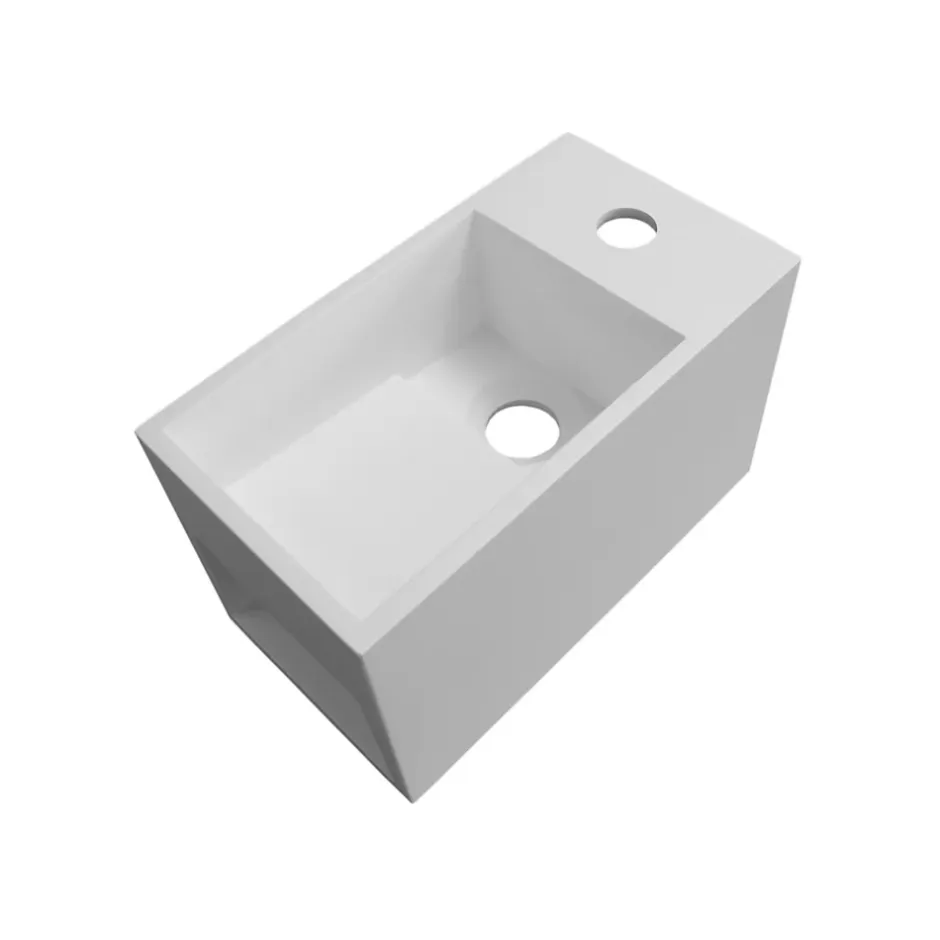 Bernstein Lavabo suspendu 33x18x20,5cm avec espace de rangement en résine de synthèse - blanc mat - PB2046