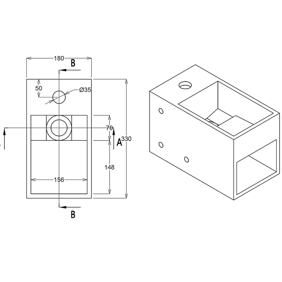 Bernstein Lavabo suspendu 33x18x20,5cm avec espace de rangement en résine de synthèse - blanc mat - PB2046