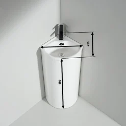 Rue Du Bain Lavabo Totem Angle 45x85 cm - Céramique - Laos* Lavabo