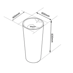 Dileci Lavabo Totem Design Rond et Épuré Noir Mat en Céramique H83 -