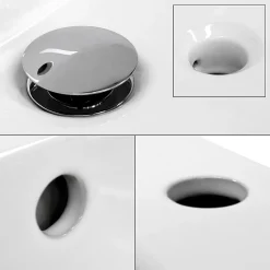 ECD Germany Lavabo vasque a encastrer ceramique Evier encastré salle de bain 60x46x16 cm