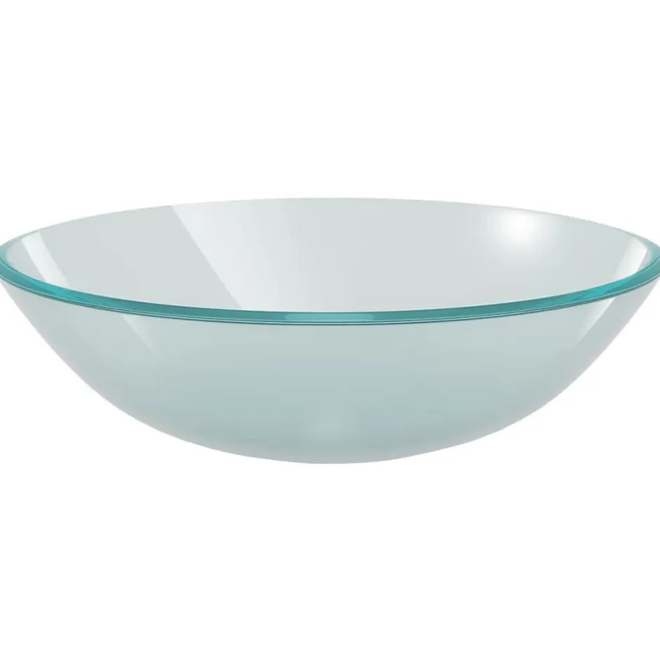 Helloshop26 Lavabo vasque salle de bain diamètre verre transparent* Lavabo
