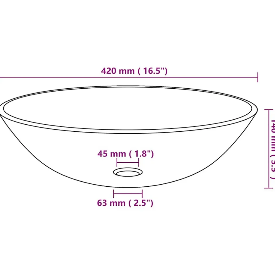 Helloshop26 Lavabo vasque salle de bain diamètre verre transparent