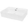 ECD Germany Lavabo vasque salle de bain en céramique suspendu / à poser angulaire 515x360mm* Vasque À Poser
