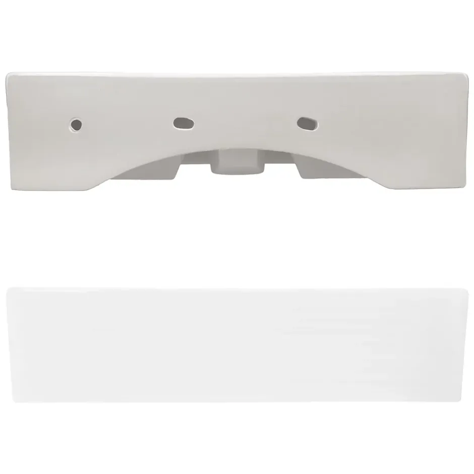 ECD Germany Lavabo vasque salle de bain en céramique suspendu / à poser angulaire 515x360mm* Vasque À Poser