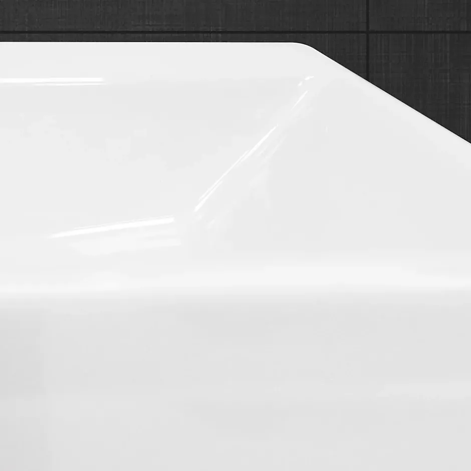 ECD Germany Lavabo vasque salle de bain en céramique suspendu / à poser angulaire 515x360mm* Vasque À Poser