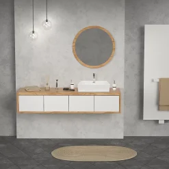 ECD Germany Lavabo vasque salle de bain en céramique suspendu / à poser angulaire 515x360mm* Vasque À Poser