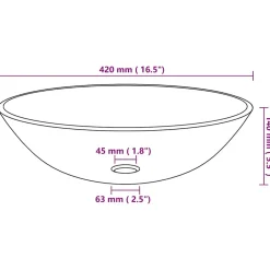 Helloshop26 Lavabo vasque salle de bain diamètre verre transparent
