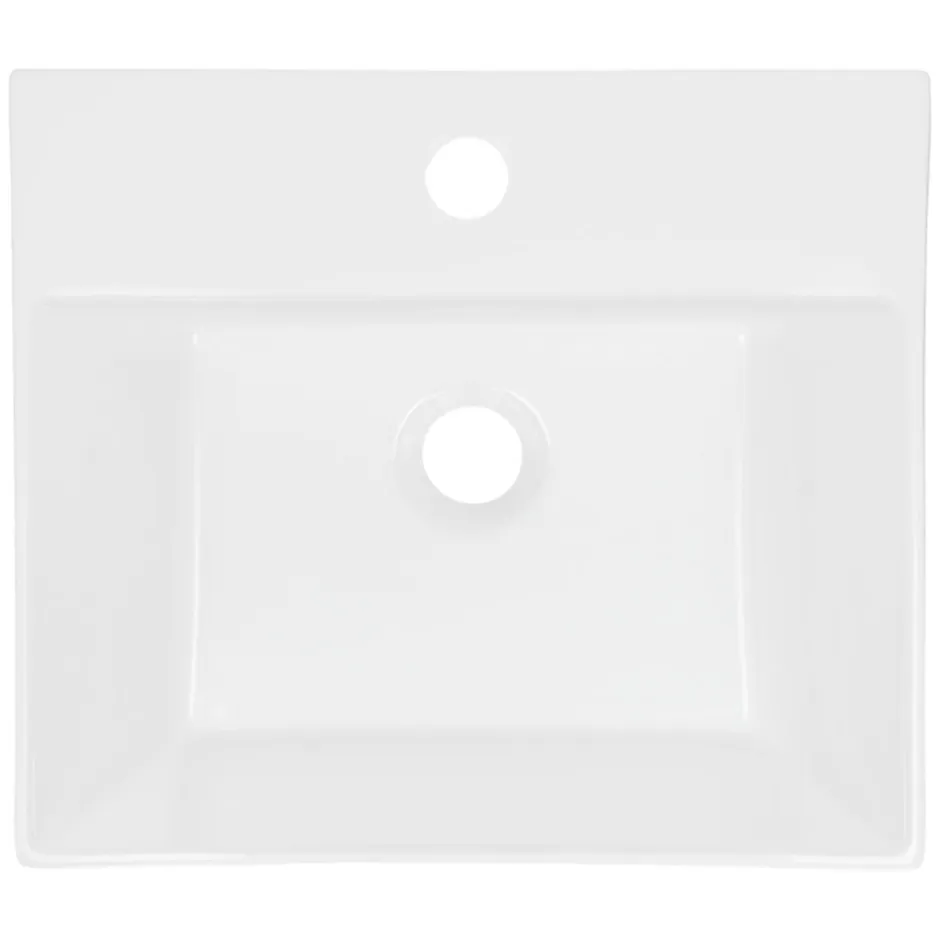 ECD Germany Lavabo vasque salle de bain en céramique suspendu / à poser angulaire 415x360mm