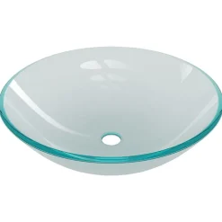 Helloshop26 Lavabo vasque salle de bain diamètre verre transparent
