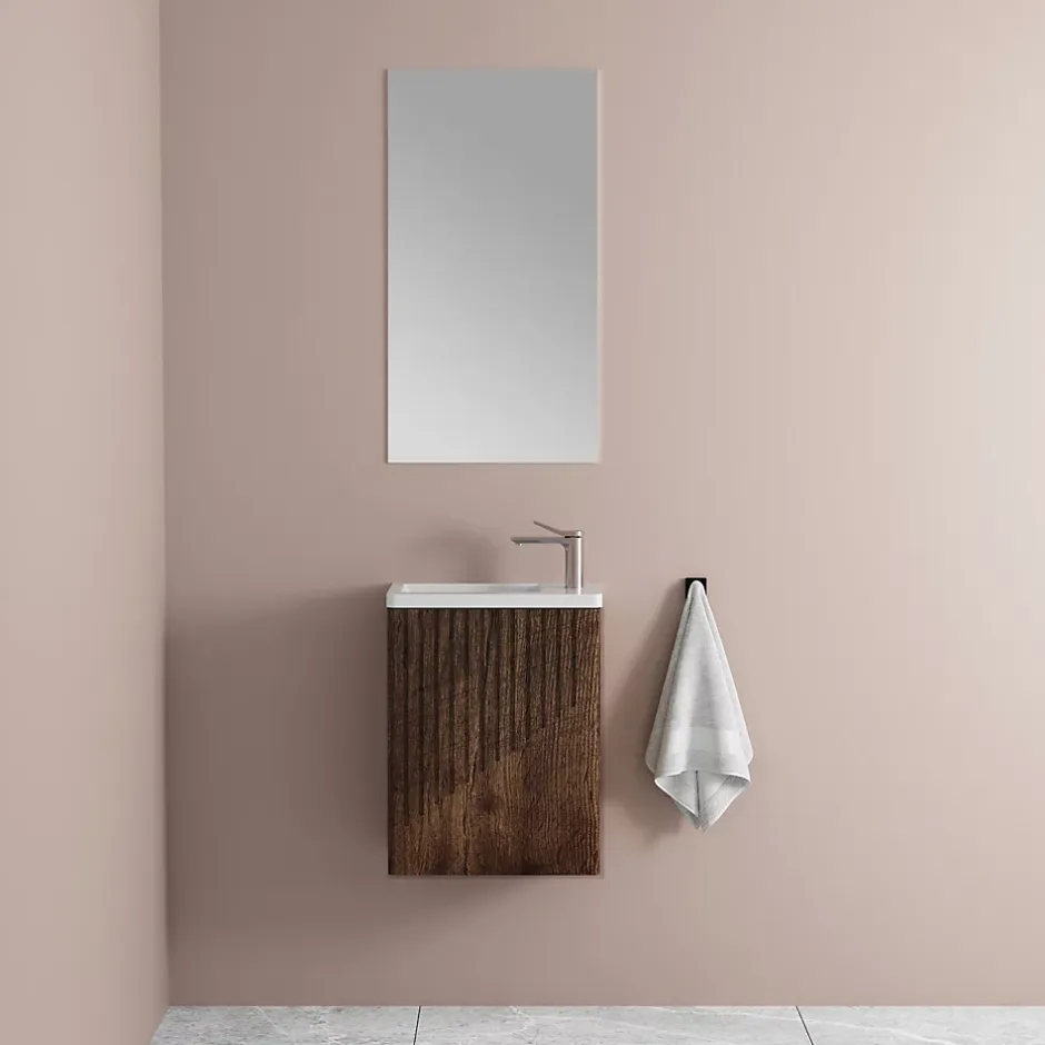 Jindoli Lave main 40 cm chêne brun vieilli Aqualegno