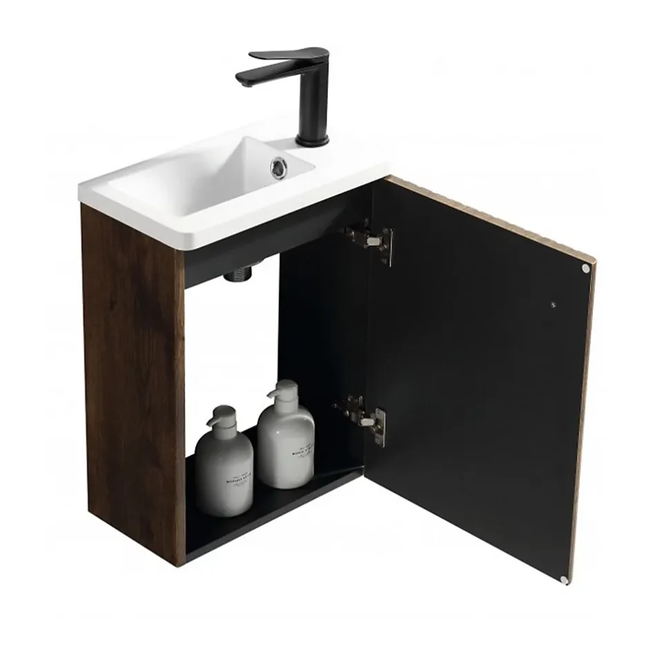 Jindoli Lave main 40 cm chêne brun vieilli Aqualegno