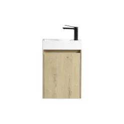 Jindoli Lave main 40 cm chêne rustique clair Aquastretto* Plan Vasque Lave-Mains