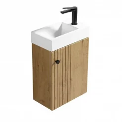 Jindoli Lave main 40 cm effet chêne vieilli Aquapicolo