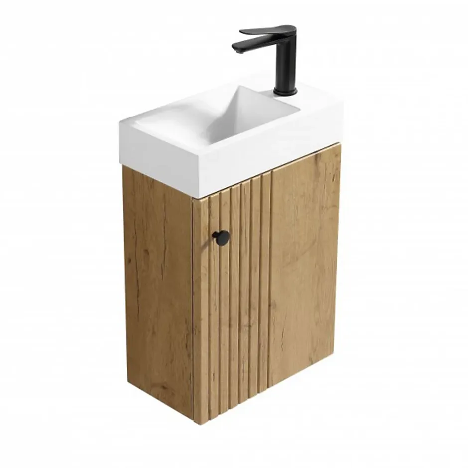 Jindoli Lave main 40 cm effet chêne vieilli Aquapicolo