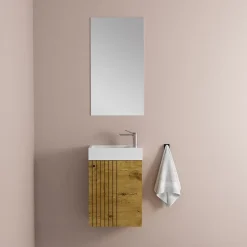 Jindoli Lave main 40 cm effet chêne vieilli Aquapicolo