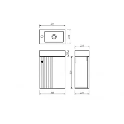 Jindoli Lave main 40 cm effet chêne vieilli Aquapicolo