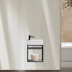 Jindoli Lave main 60 cm métal noir Aquafredo* Plan Vasque Lave-Mains